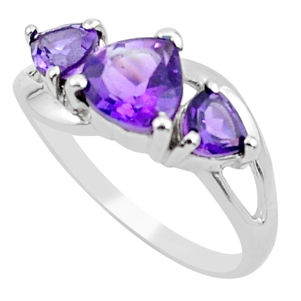 925 sterling silver 4.18cts natural purple amethyst ring jewelry size 7.5 p62529