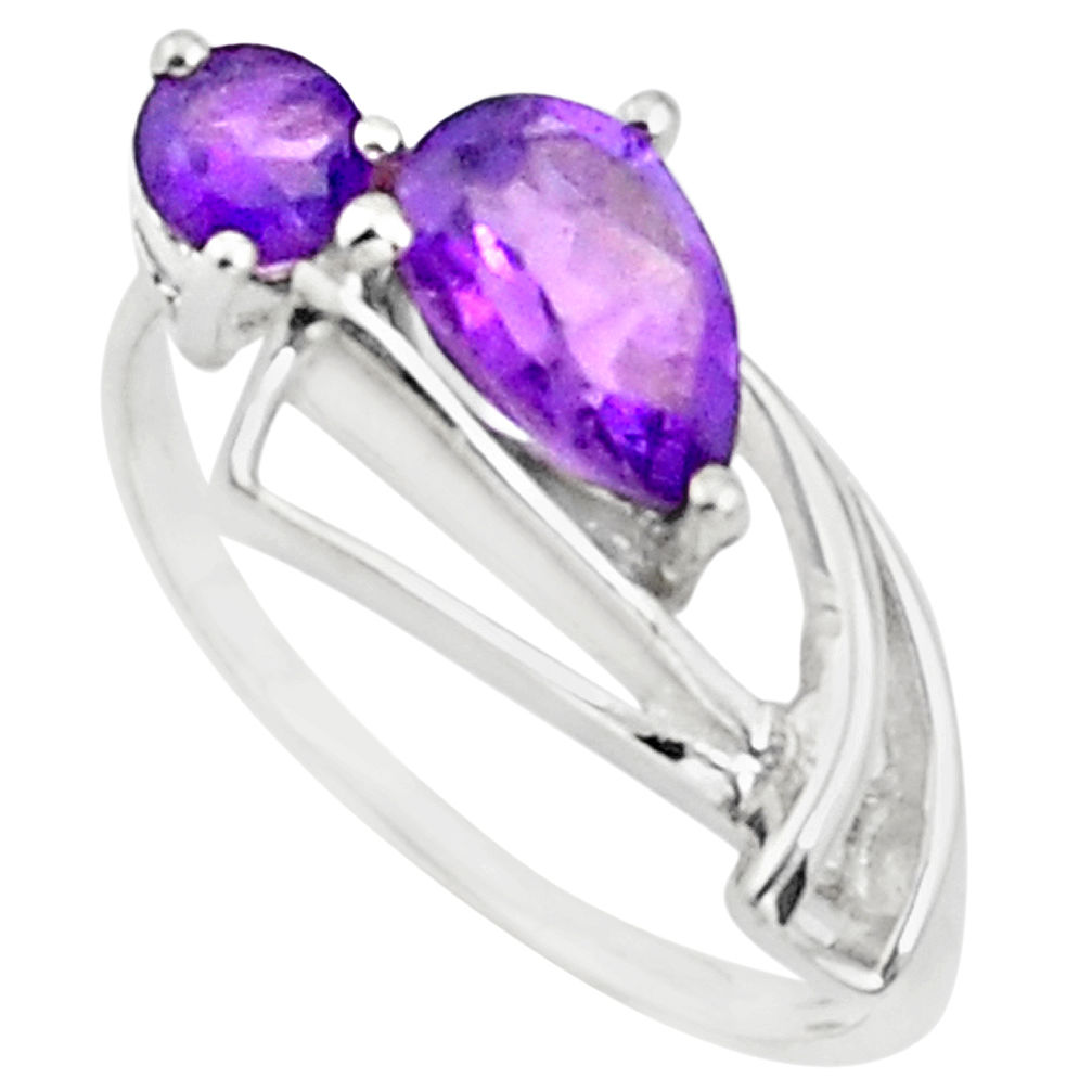 925 sterling silver 2.38cts natural purple amethyst ring jewelry size 6 p73172