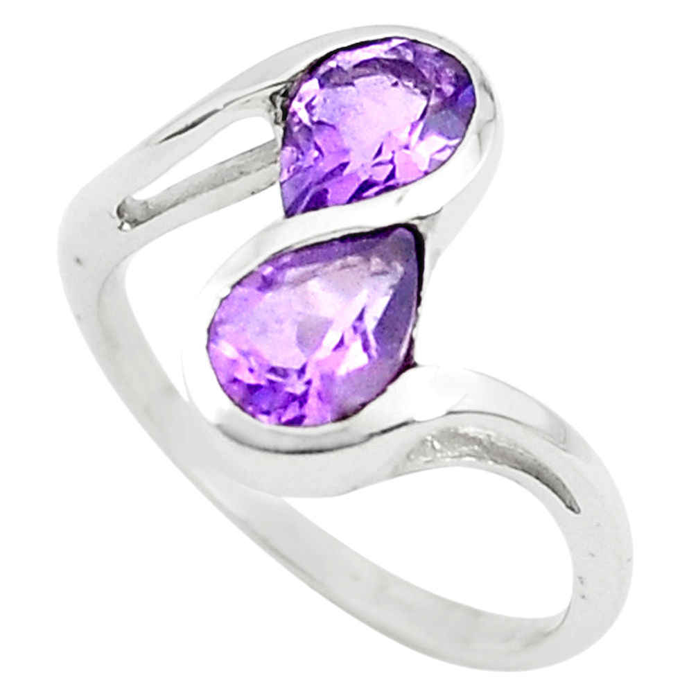 925 sterling silver 3.01cts natural purple amethyst ring jewelry size 5.5 p73264