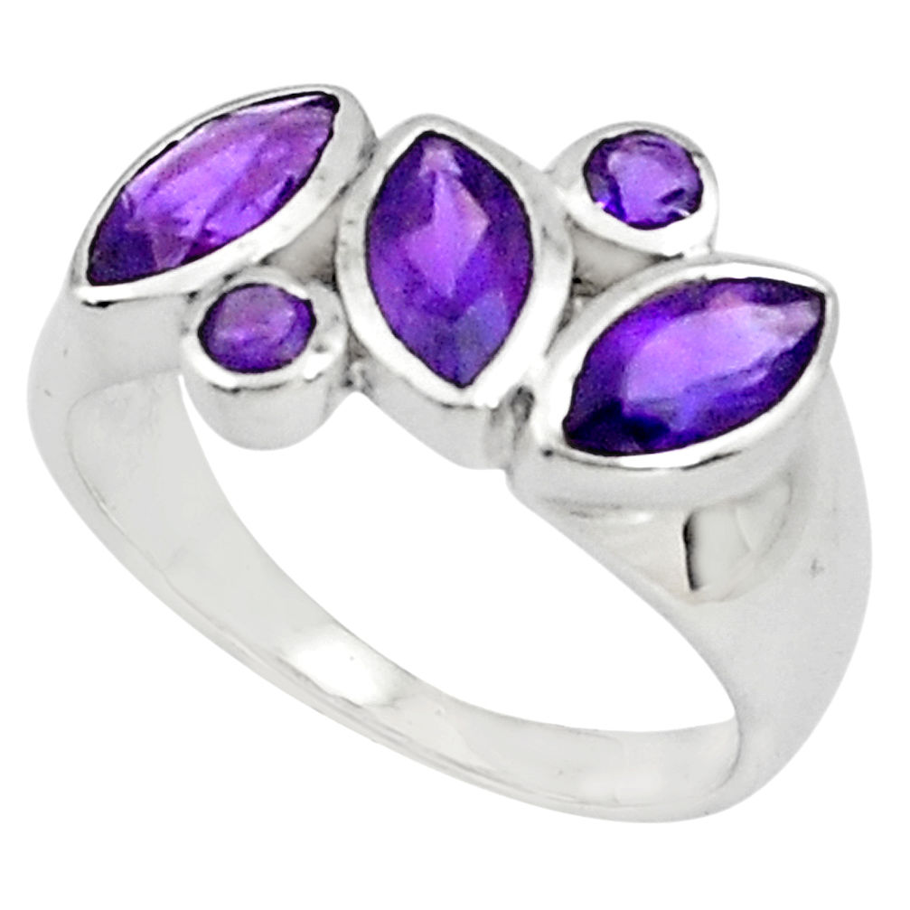 925 sterling silver 5.79cts natural purple amethyst ring jewelry size 8 p81524