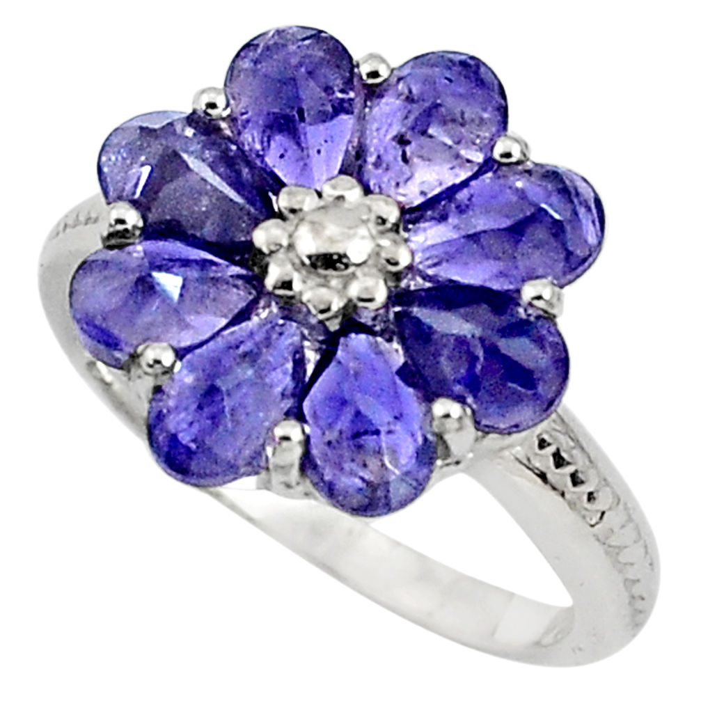 925 sterling silver 7.66cts natural purple amethyst ring jewelry size 6.5 p81775
