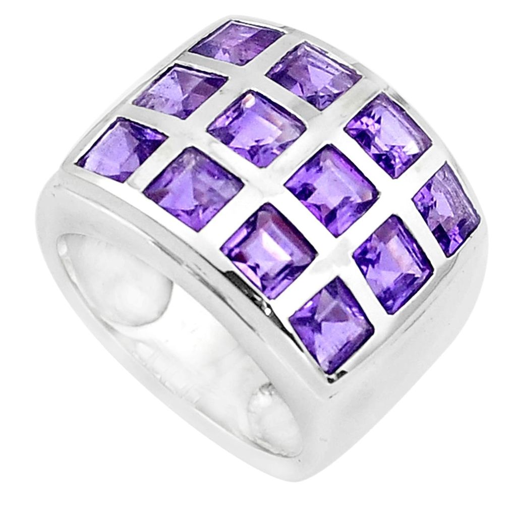 925 sterling silver 7.01cts natural purple amethyst ring jewelry size 5.5 p82951