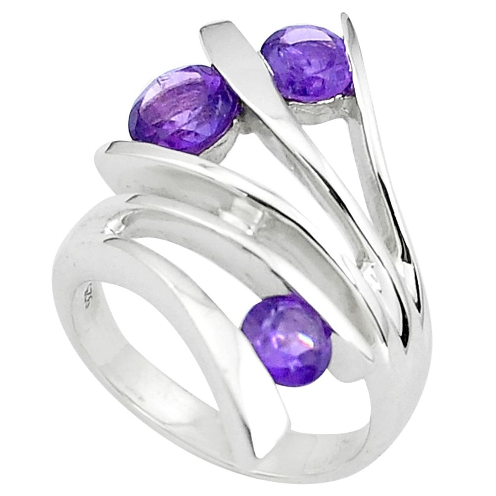 925 sterling silver 2.81cts natural purple amethyst ring jewelry size 7.5 p82964