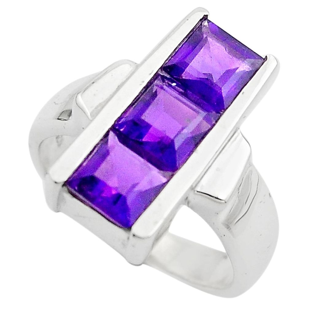 925 sterling silver 3.85cts natural purple amethyst ring jewelry size 6 p83090