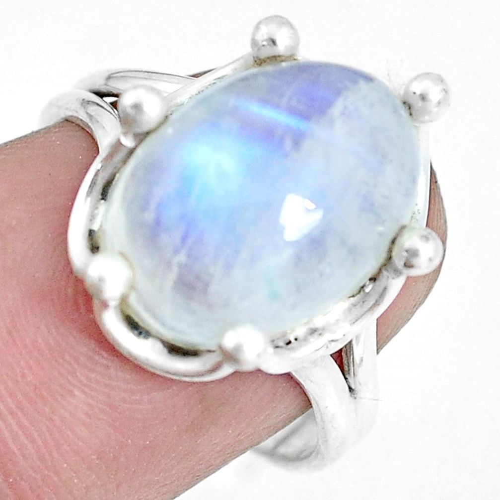 925 sterling silver 4.82cts natural rainbow moonstone ring jewelry size 7 p45112