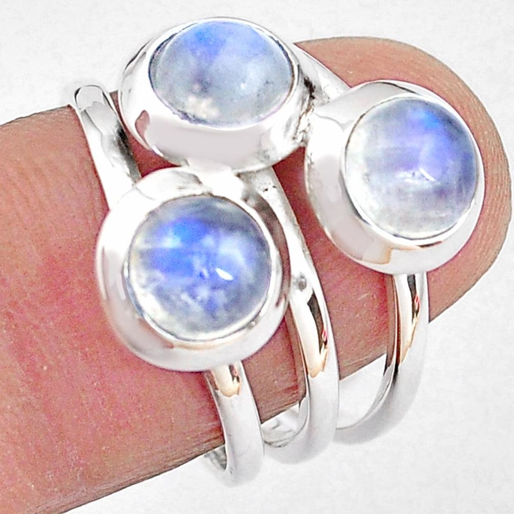 925 sterling silver 3.29cts natural rainbow moonstone ring jewelry size 7 p85814