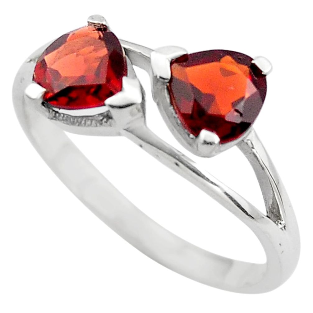 925 sterling silver 2.96cts natural red garnet pear ring jewelry size 7.5 p83634
