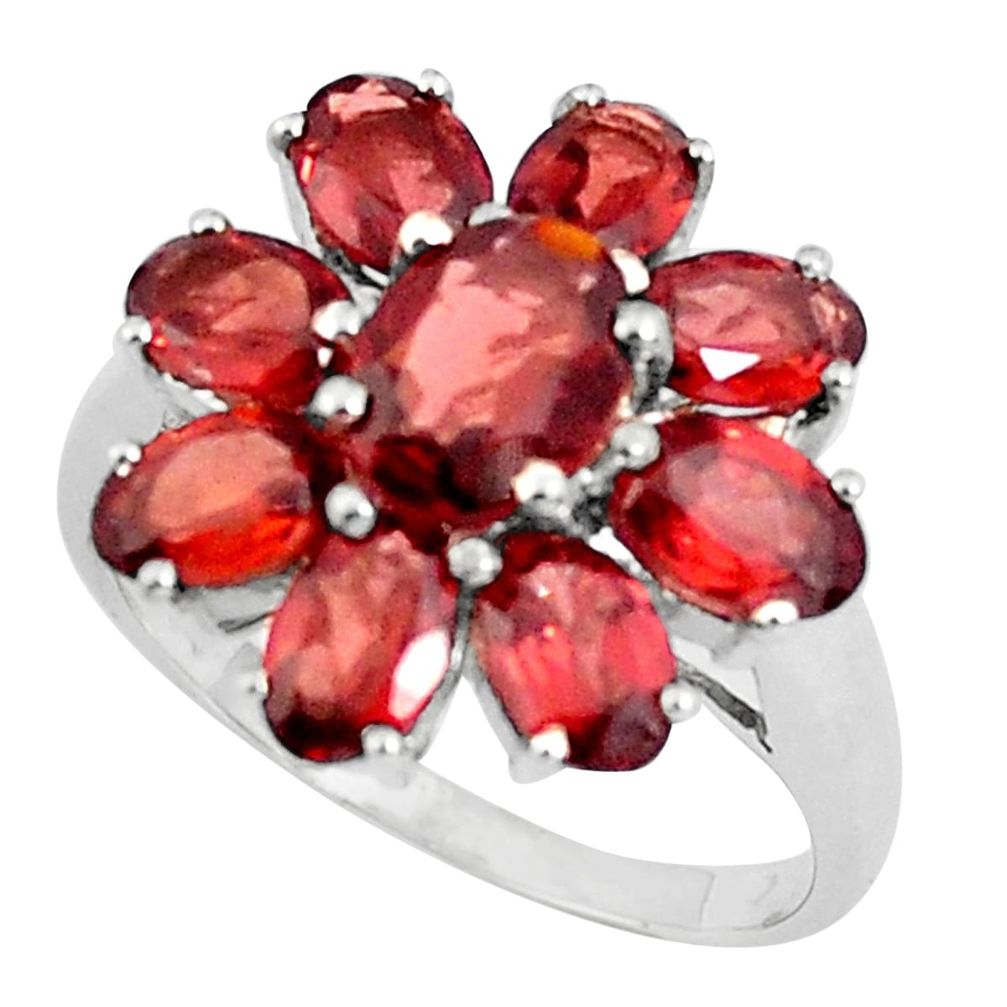 925 sterling silver 10.64cts natural red garnet ring jewelry size 7.5 p37113