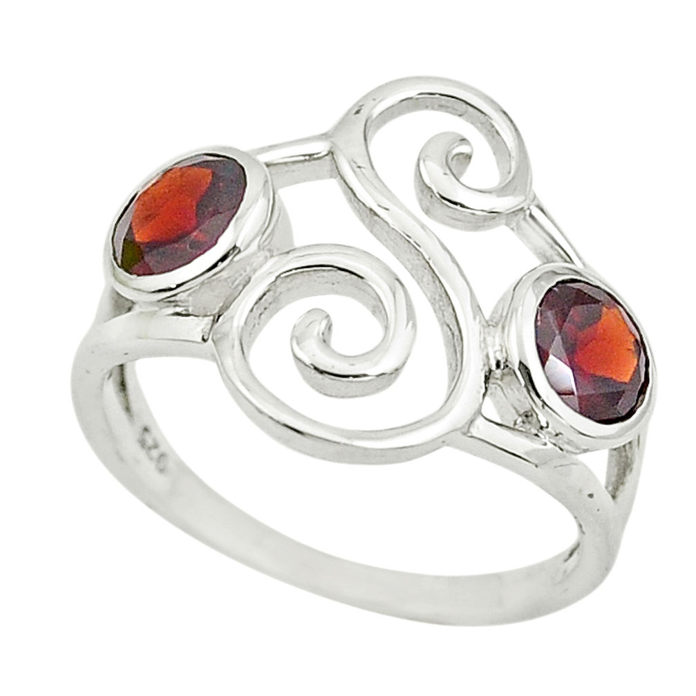 925 sterling silver 2.09cts natural red garnet ring jewelry size 5.5 p62587