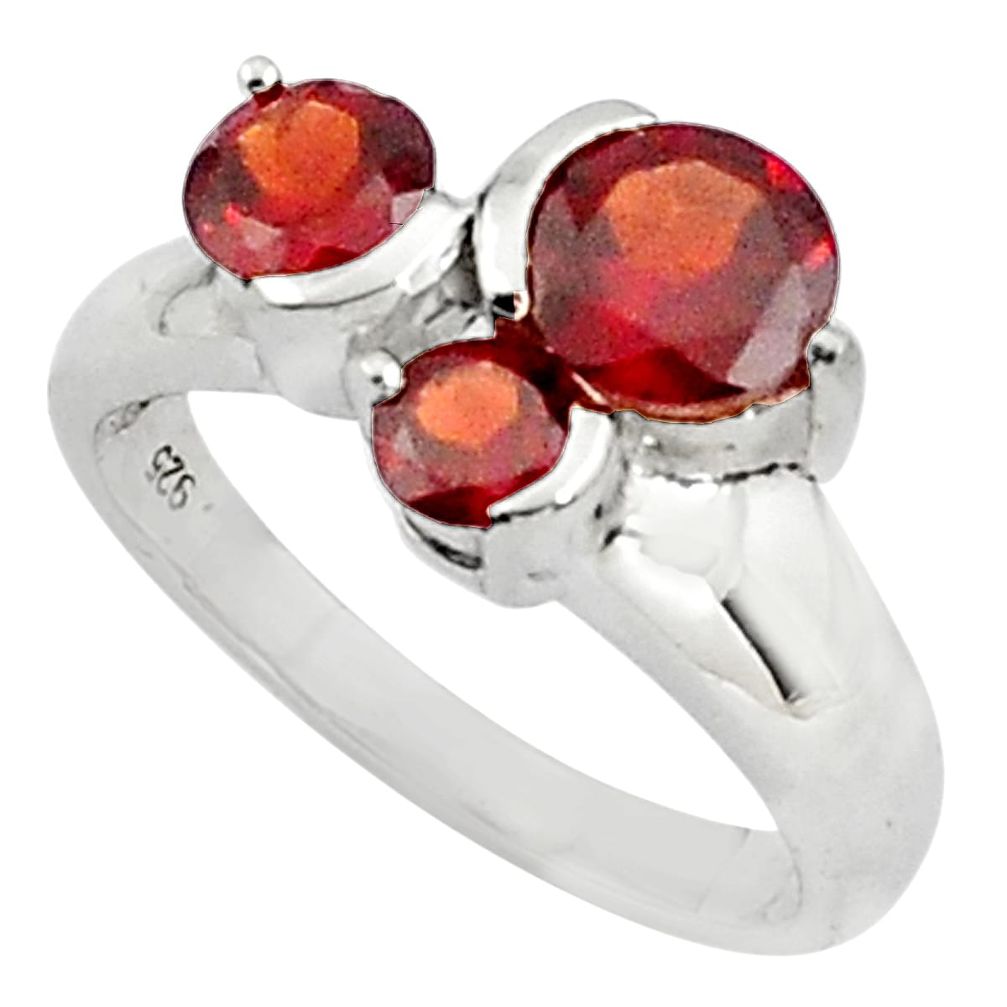 925 sterling silver 3.51cts natural red garnet ring jewelry size 5.5 p81952