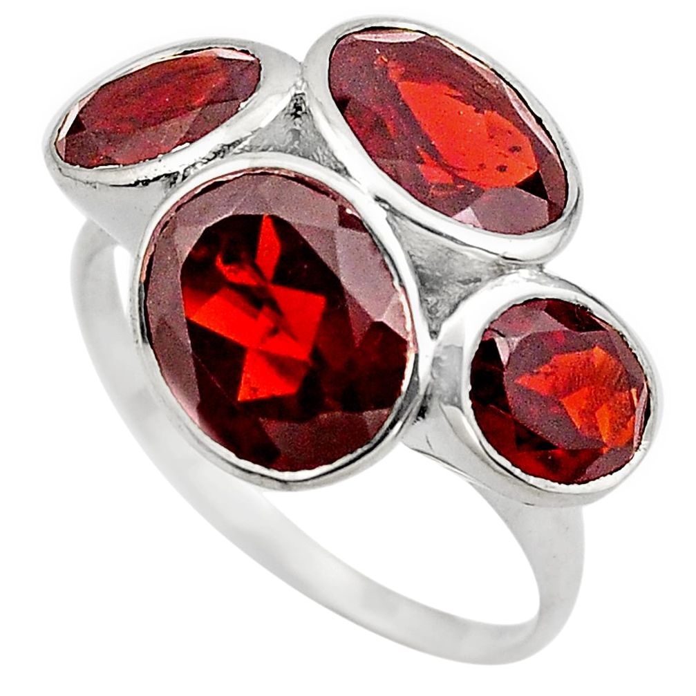 925 sterling silver 11.25cts natural red garnet ring jewelry size 6.5 p83104