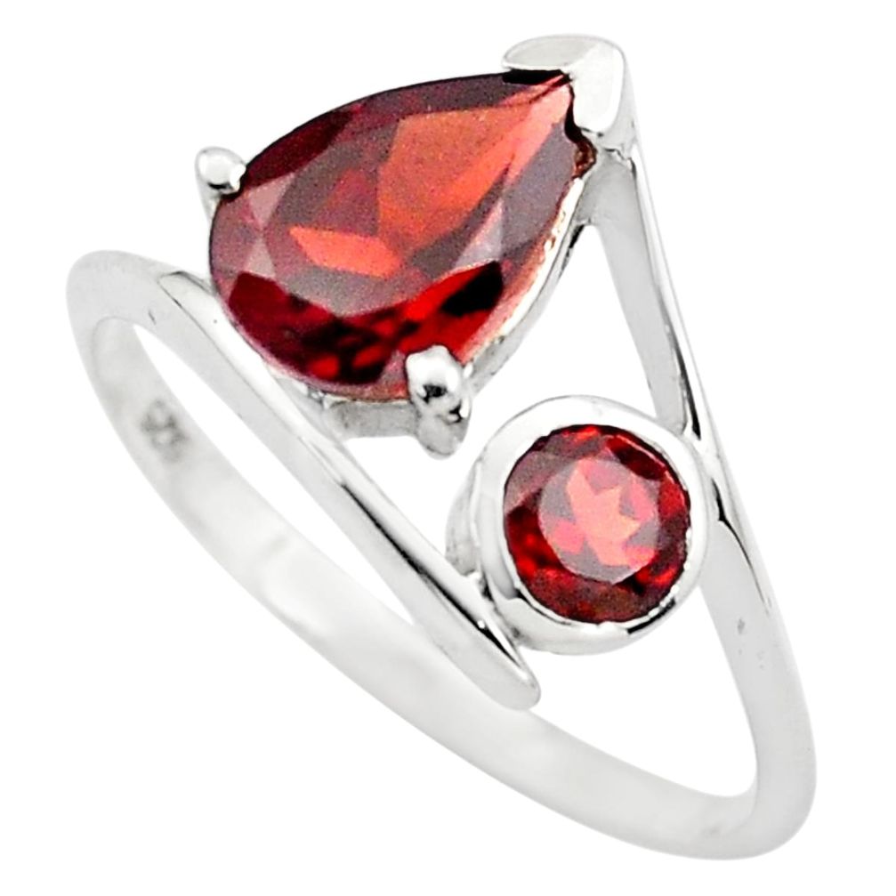 925 sterling silver 2.73cts natural red garnet ring jewelry size 6.5 p83552