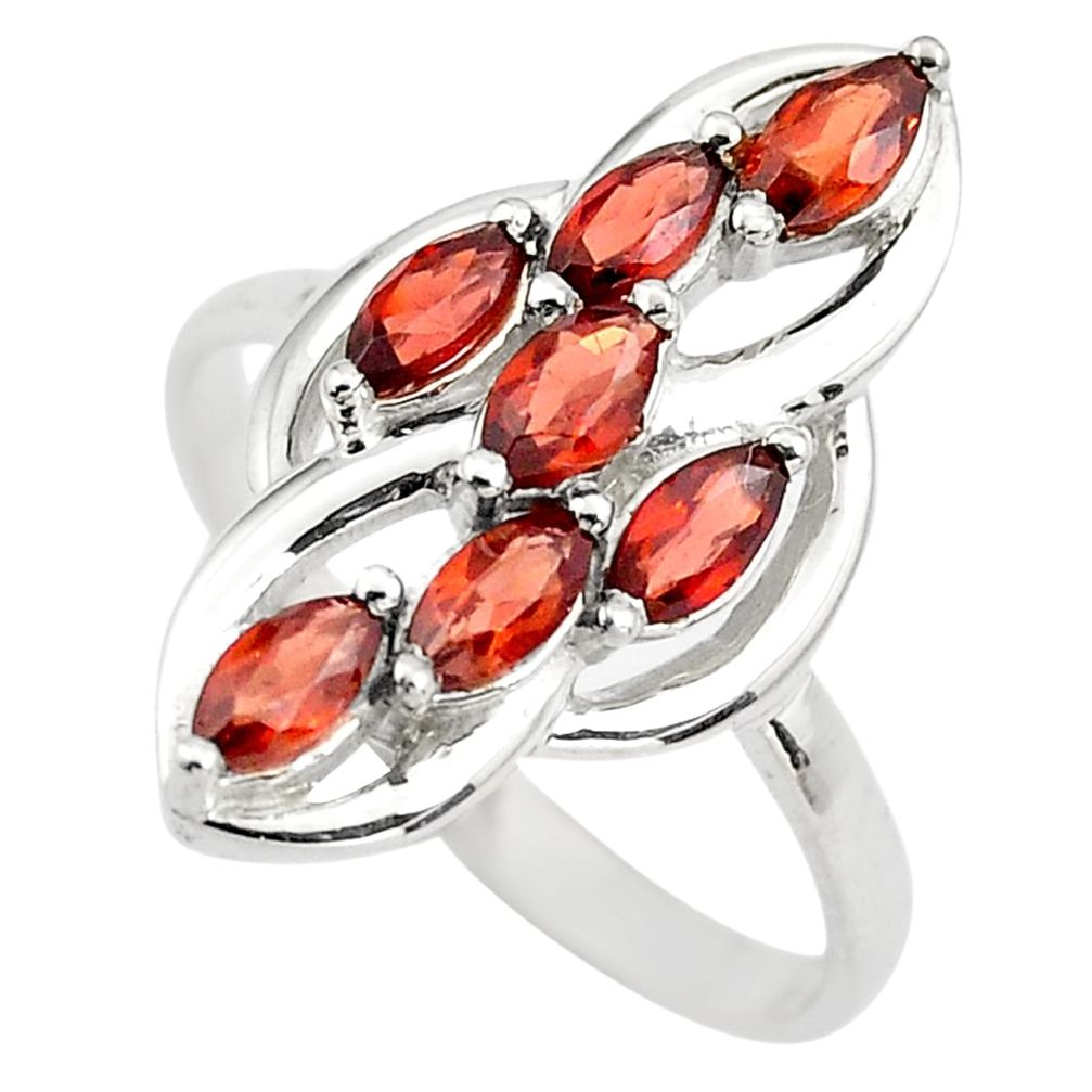 925 sterling silver 4.52cts natural red garnet ring jewelry size 6.5 p83657