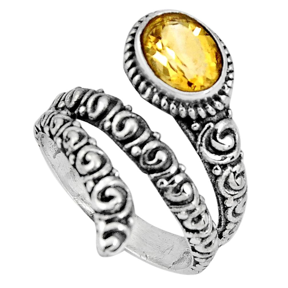 925 sterling silver 1.96cts natural yellow citrine solitaire ring size 7 p89572