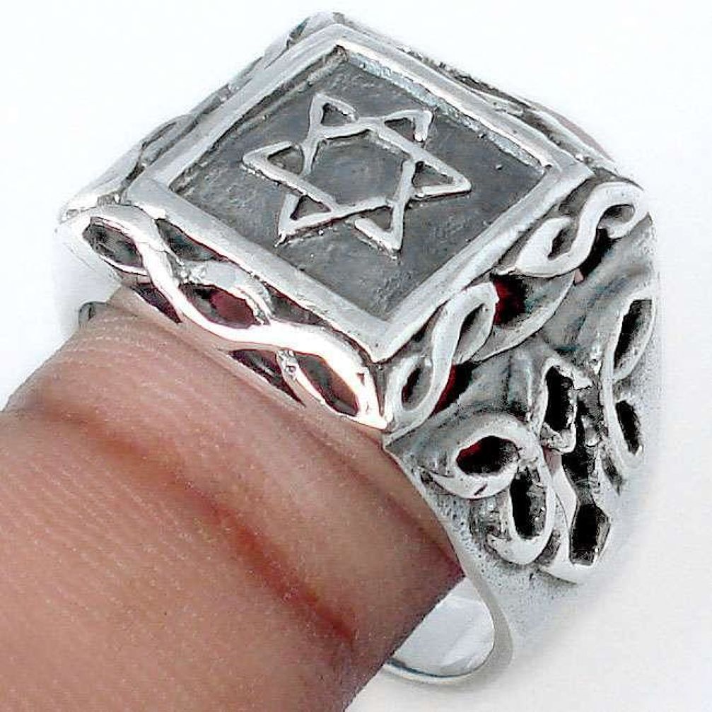 11.63gms 925 STERLING SILVER STAR OF DAVID MENS RING JEWELRY SIZE 8.5 H9526