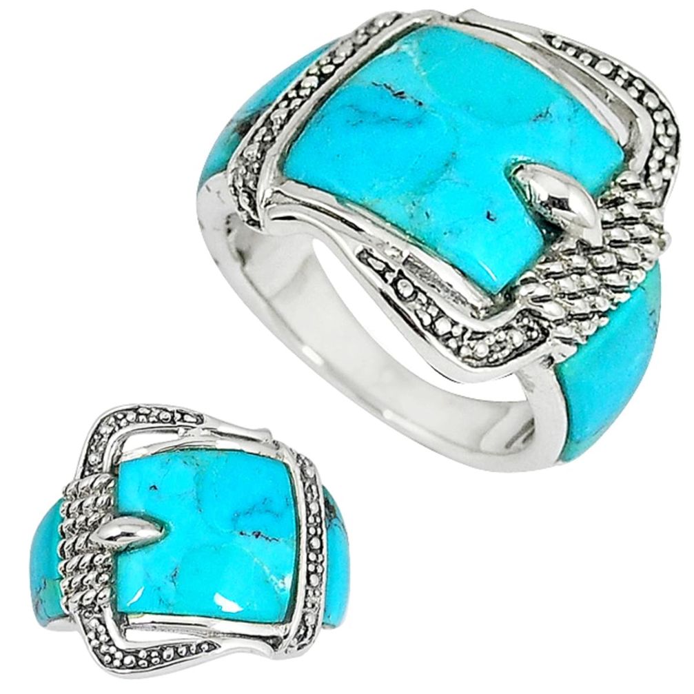 925 silver southwestern arizona sleeping beauty turquoise ring size 6 a33440