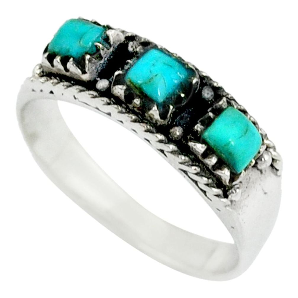 Native american natural blue arizona turquoise 925 silver ring size 9.5 a38661