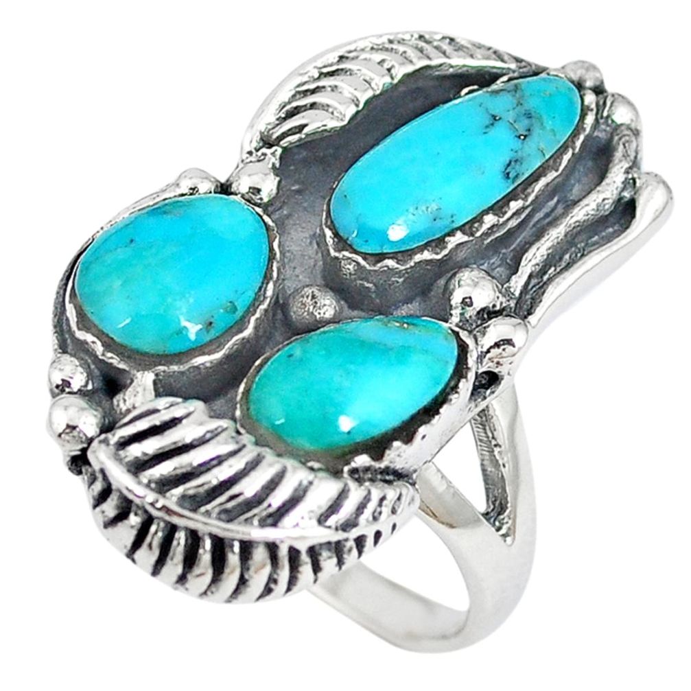 925 sterling silver natural blue arizona turquoise ring size 9.5 a41580