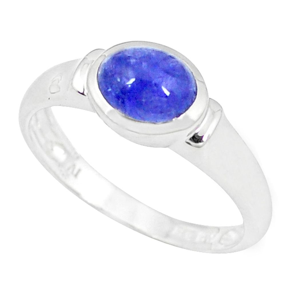 Natural blue tanzanite 925 sterling silver ring jewelry size 11.5 a47300