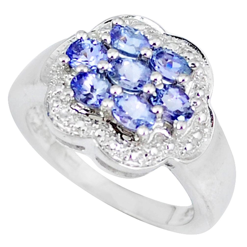 925 sterling silver natural blue tanzanite ring jewelry size 8 a47464