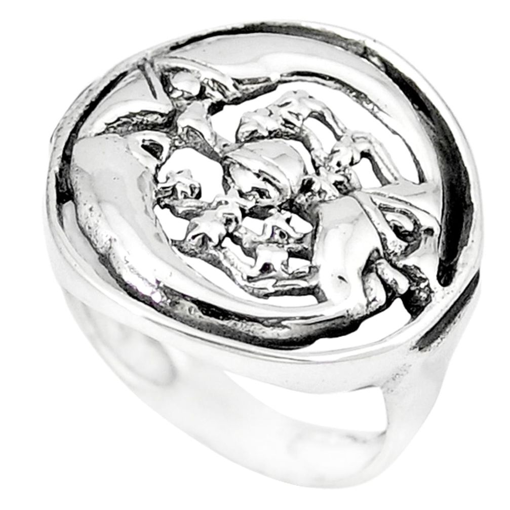 925 silver indonesian bali style solid crescent moon star ring size 6 a53074