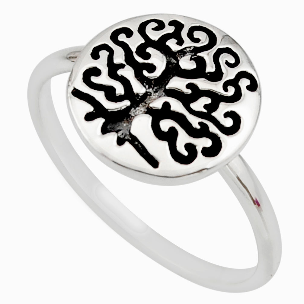 3.26gms indonesian bali style solid 925 silver tree of life ring size 10 c7631