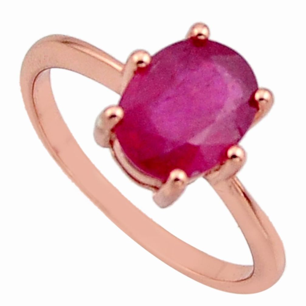 2.69cts natural red ruby cubic zirconia 925 silver 14k gold ring size 8 c7775