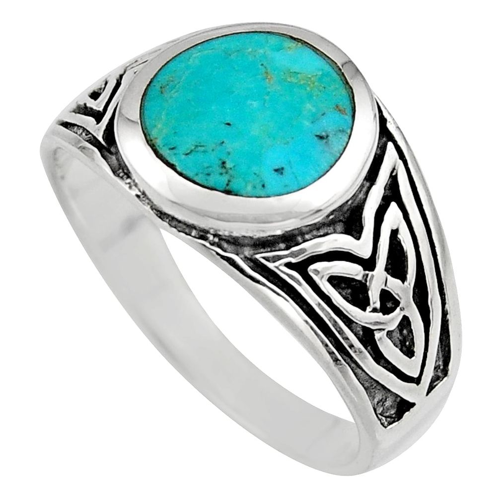 6.89gms green arizona mohave turquoise enamel 925 silver ring size 12 c7914