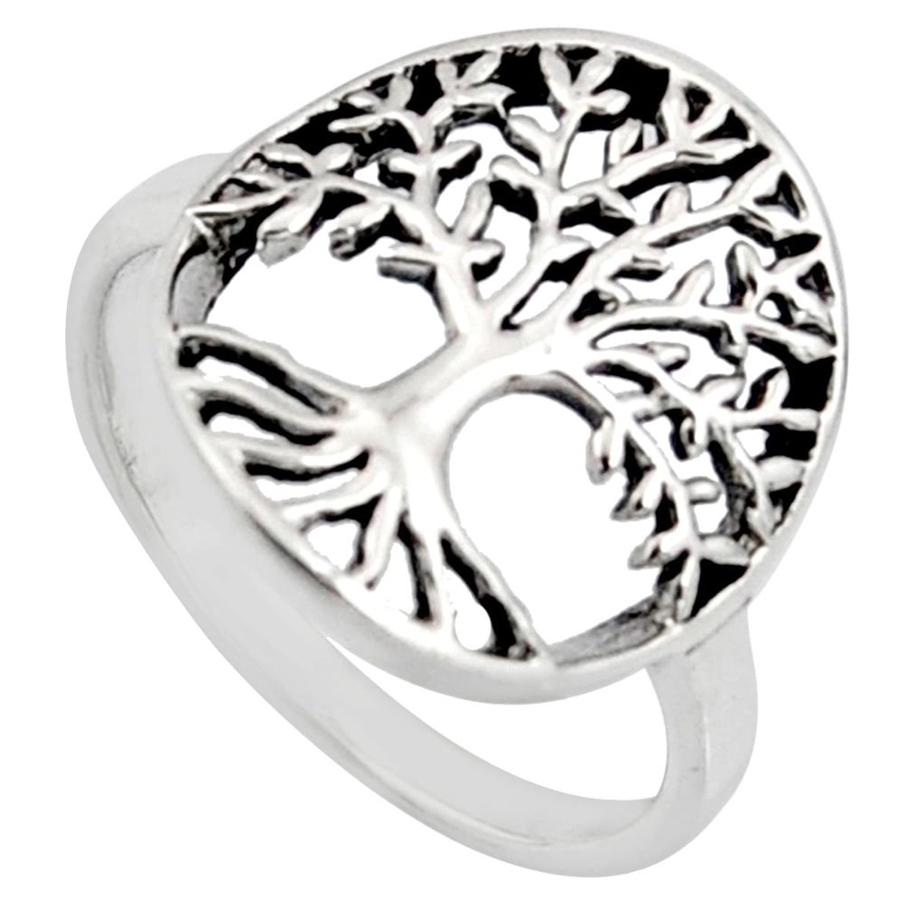 3.26gms indonesian bali style 925 silver tree of connectivity ring size 9 c8309