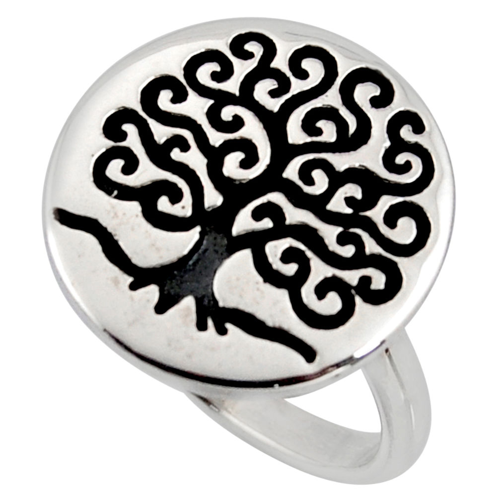 925 silver 6.48gms indonesian bali style tree of connectivity ring size 8 c8336