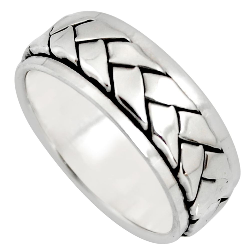 8.02gms meditation and concentration spinner band ring size 8.5 c8352