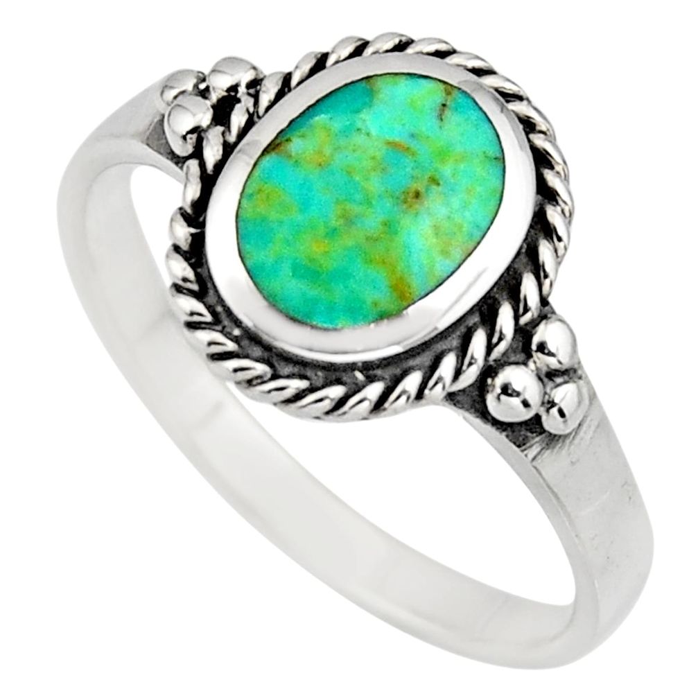 925 sterling silver 2.72cts green arizona mohave turquoise ring size 9.5 c8560