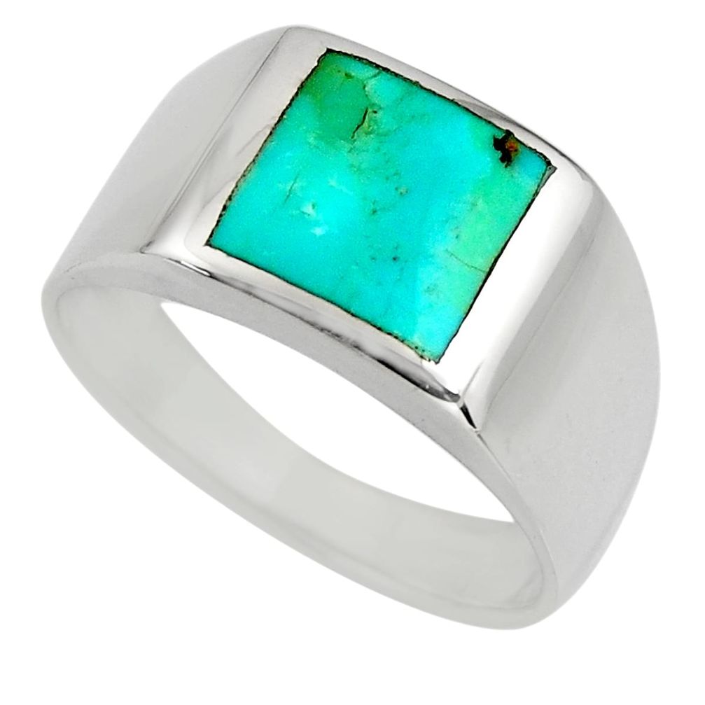 6.69gms green arizona mohave turquoise enamel 925 silver ring size 11.5 c8601
