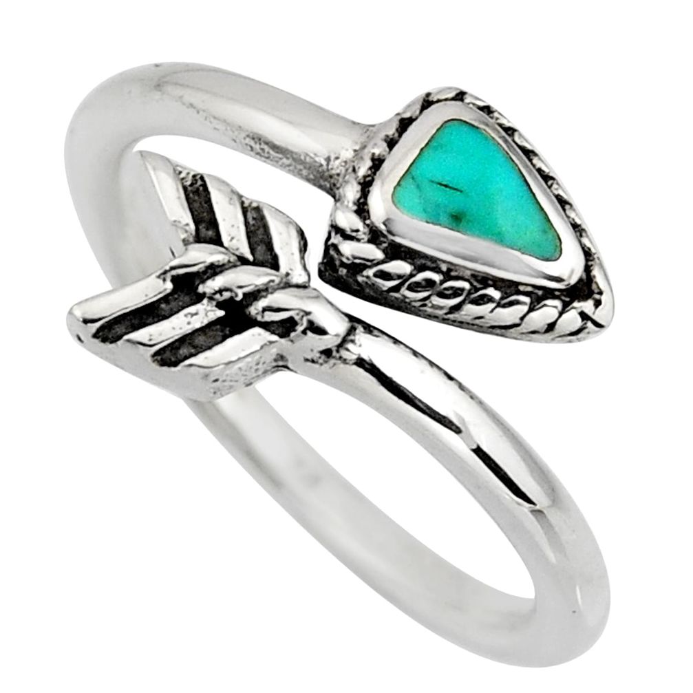 4.48gms green arizona mohave turquoise 925 silver adjustable ring size 8.5 c8662