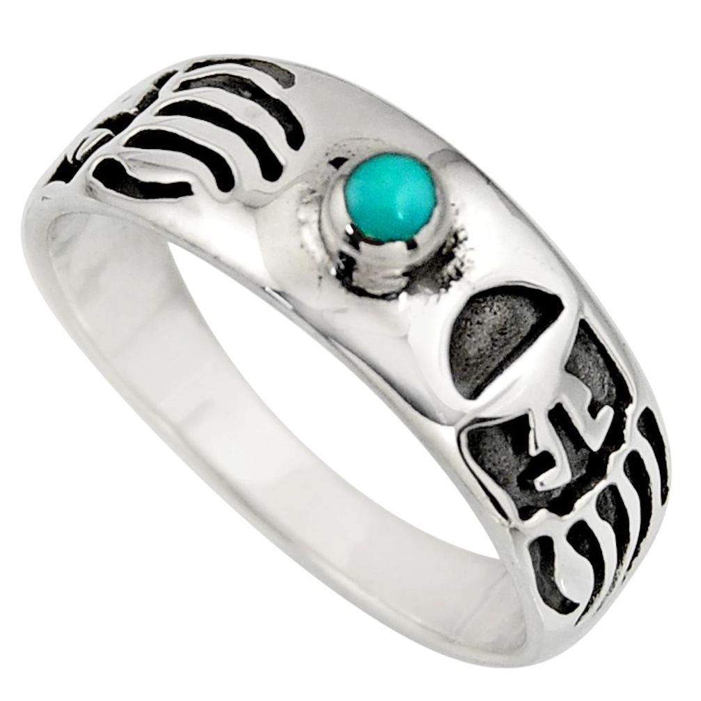 0.22cts green arizona mohave turquoise 925 sterling silver ring size 10.5 c8678