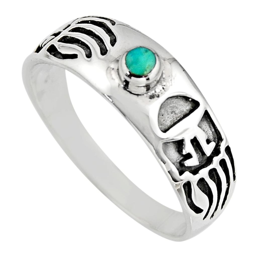 0.12cts green arizona mohave turquoise 925 sterling silver ring size 11.5 c8698