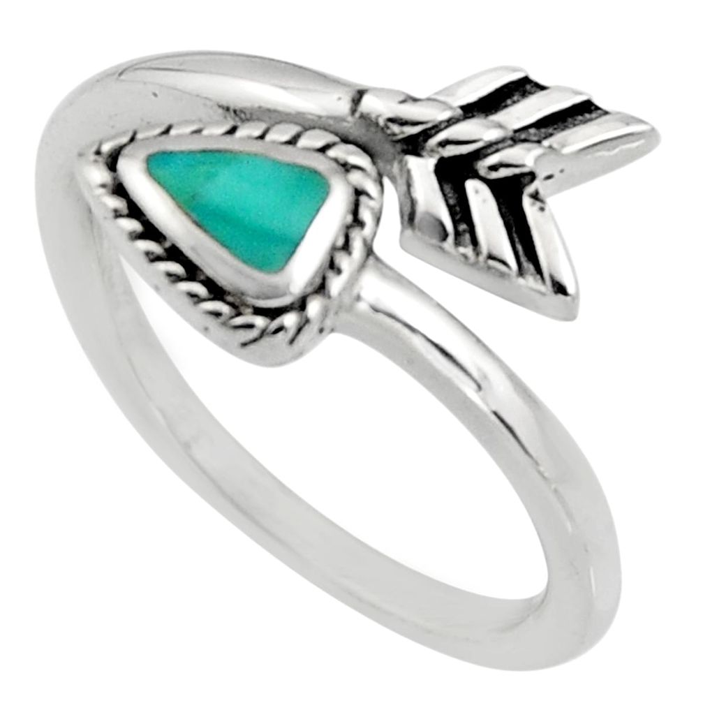 4.29gms blue arizona mohave turquoise 925 silver adjustable ring size 8.5 c8717