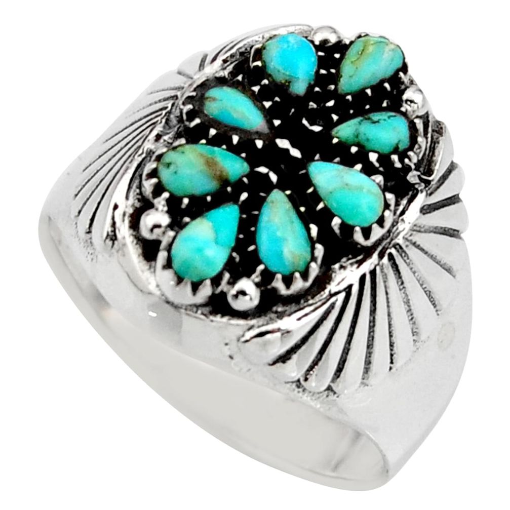 2.61cts green arizona mohave turquoise 925 sterling silver ring size 11.5 c8746