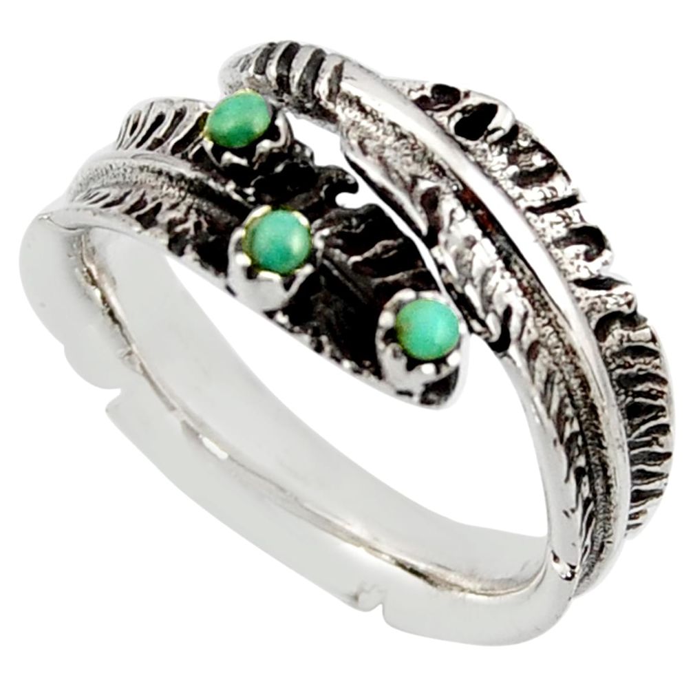 0.28cts green arizona mohave turquoise 925 silver adjustable ring size 8 c8765