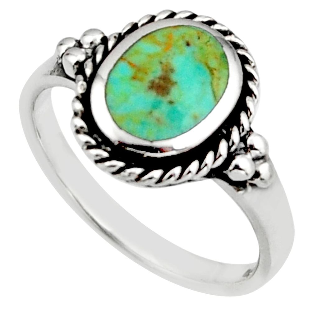 925 sterling silver 2.09cts green arizona mohave turquoise ring size 7 c8794