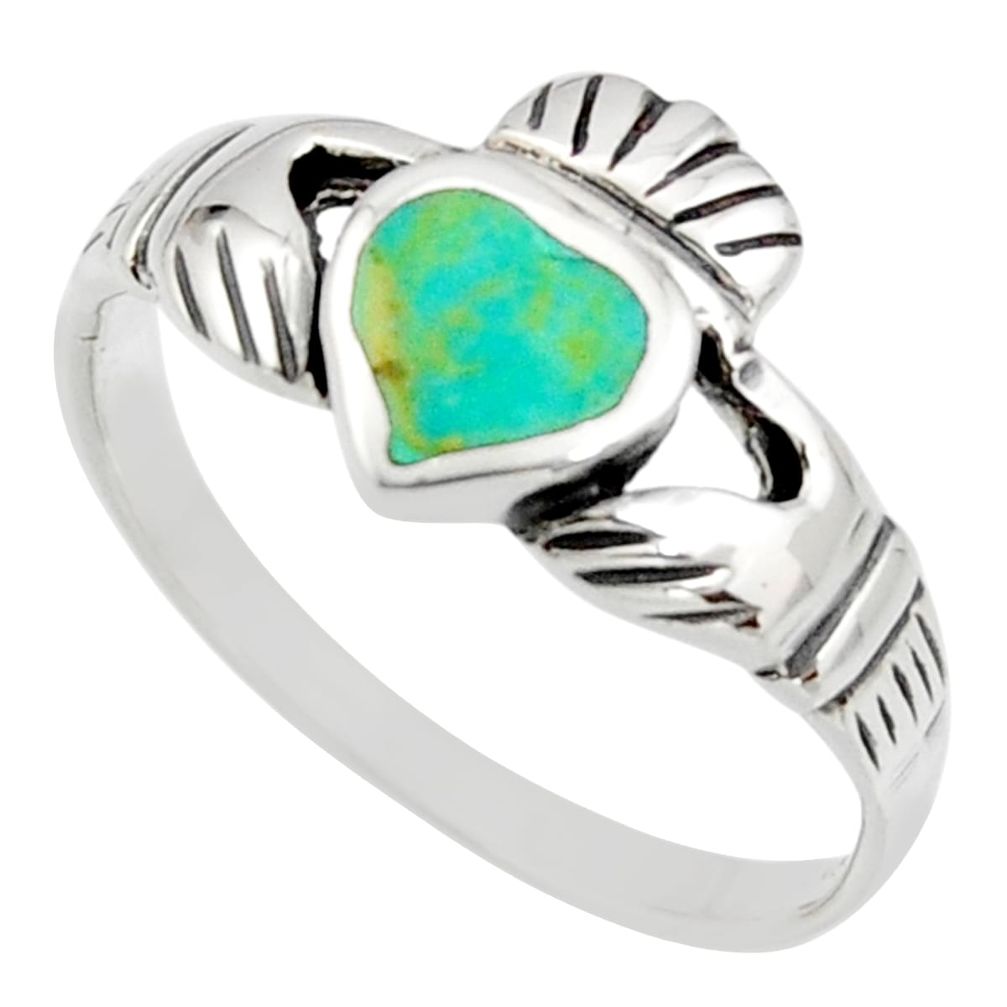 3.69gms green arizona mohave turquoise enamel 925 silver ring size 9.5 c8795