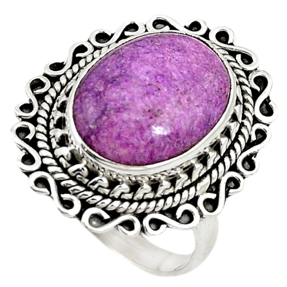 Natural purple purpurite 925 sterling silver ring jewelry size 7 d10756