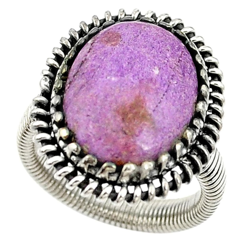 Natural purple purpurite 925 sterling silver ring jewelry size 8 d15396