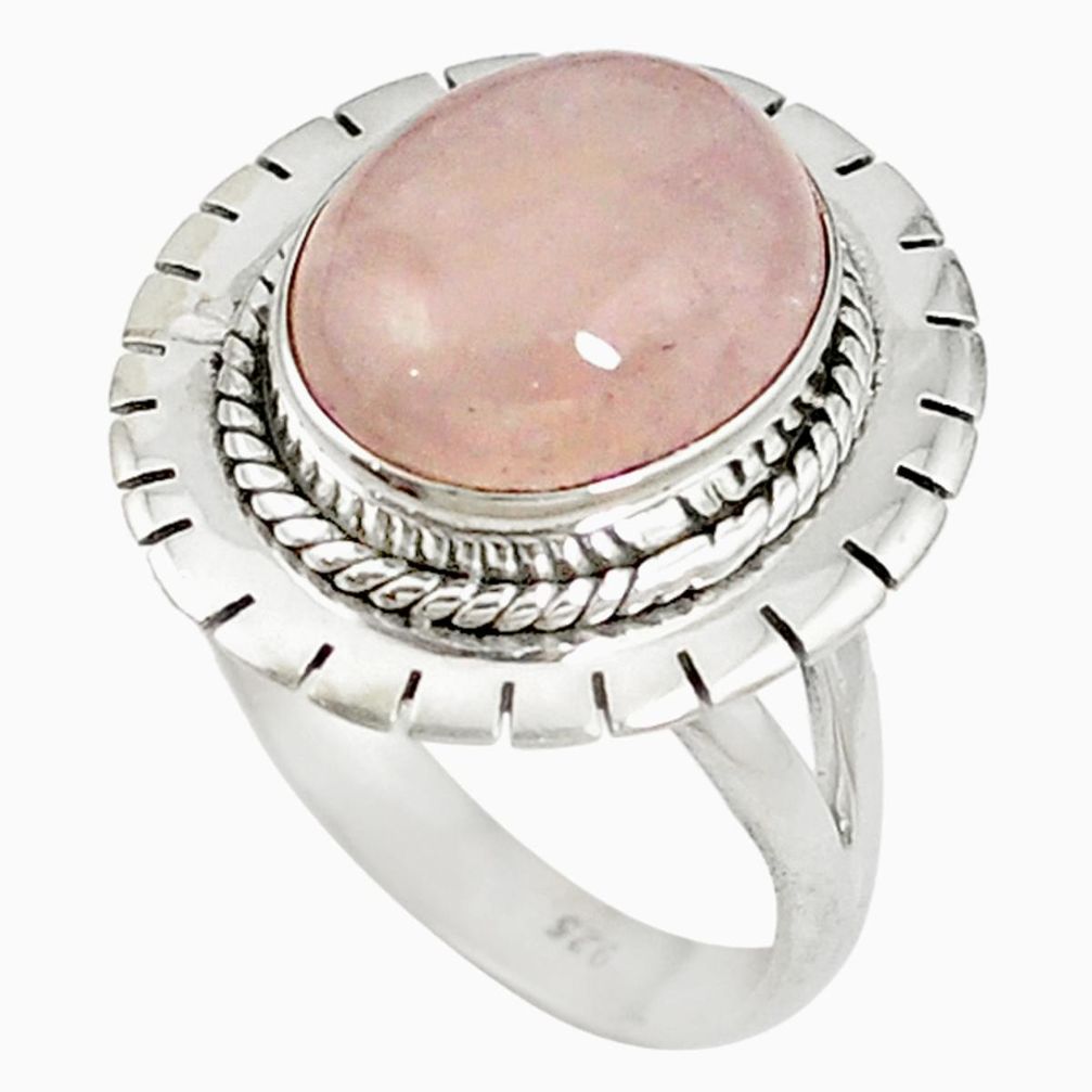 Natural orange morganite 925 sterling silver ring jewelry size 7 d17215