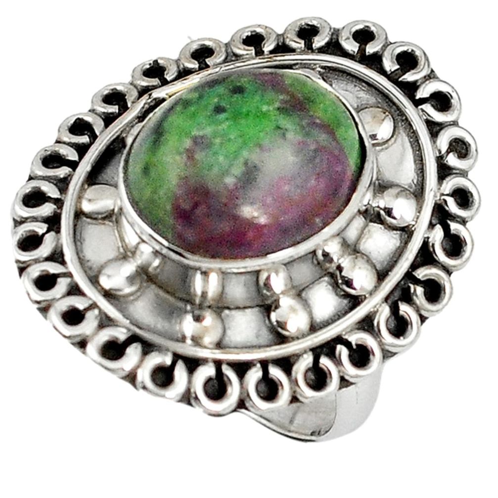 925 sterling silver natural pink ruby zoisite ring jewelry size 6.5 d7973