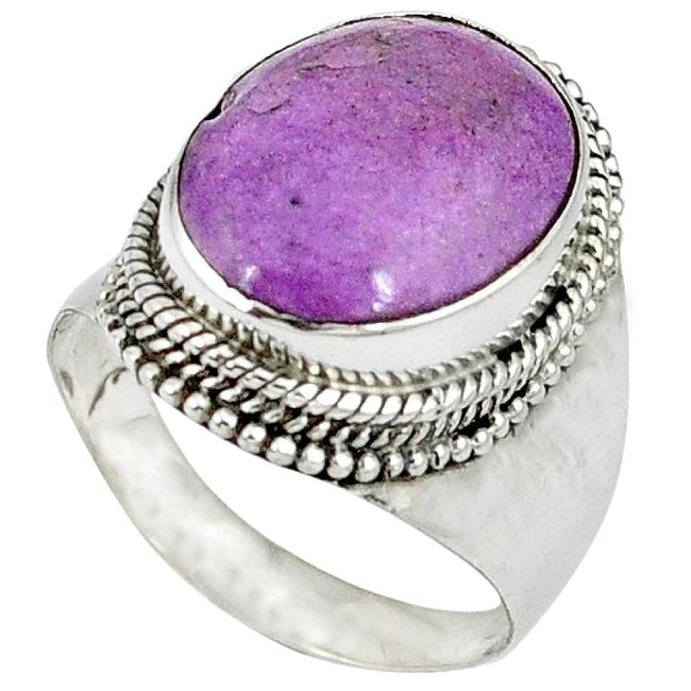 Natural purple purpurite 925 silver ring jewelry size 8.5 k33534