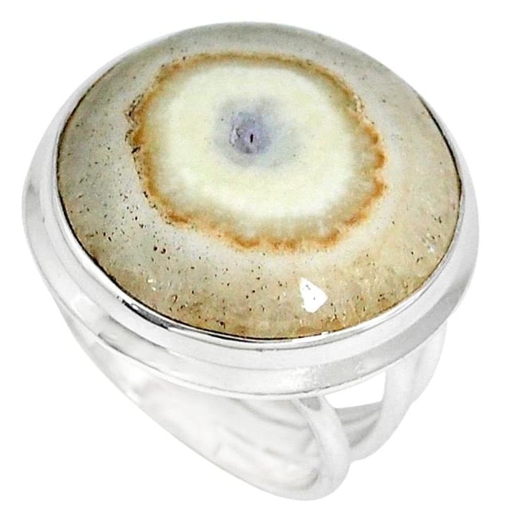 Natural white solar eye 925 sterling silver ring jewelry size 6 k37924