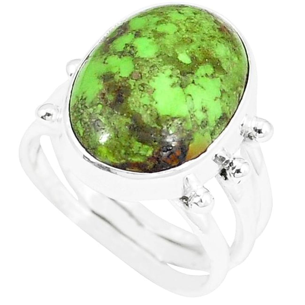 925 sterling silver natural green gaspeite ring jewelry size 6 k55831