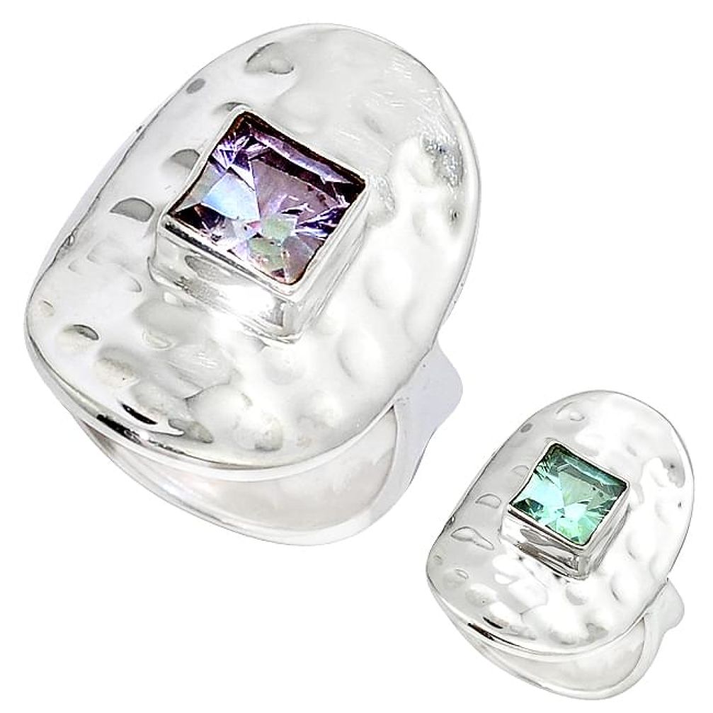 Purple alexandrite (lab) 925 sterling silver ring jewelry size 9 k58616