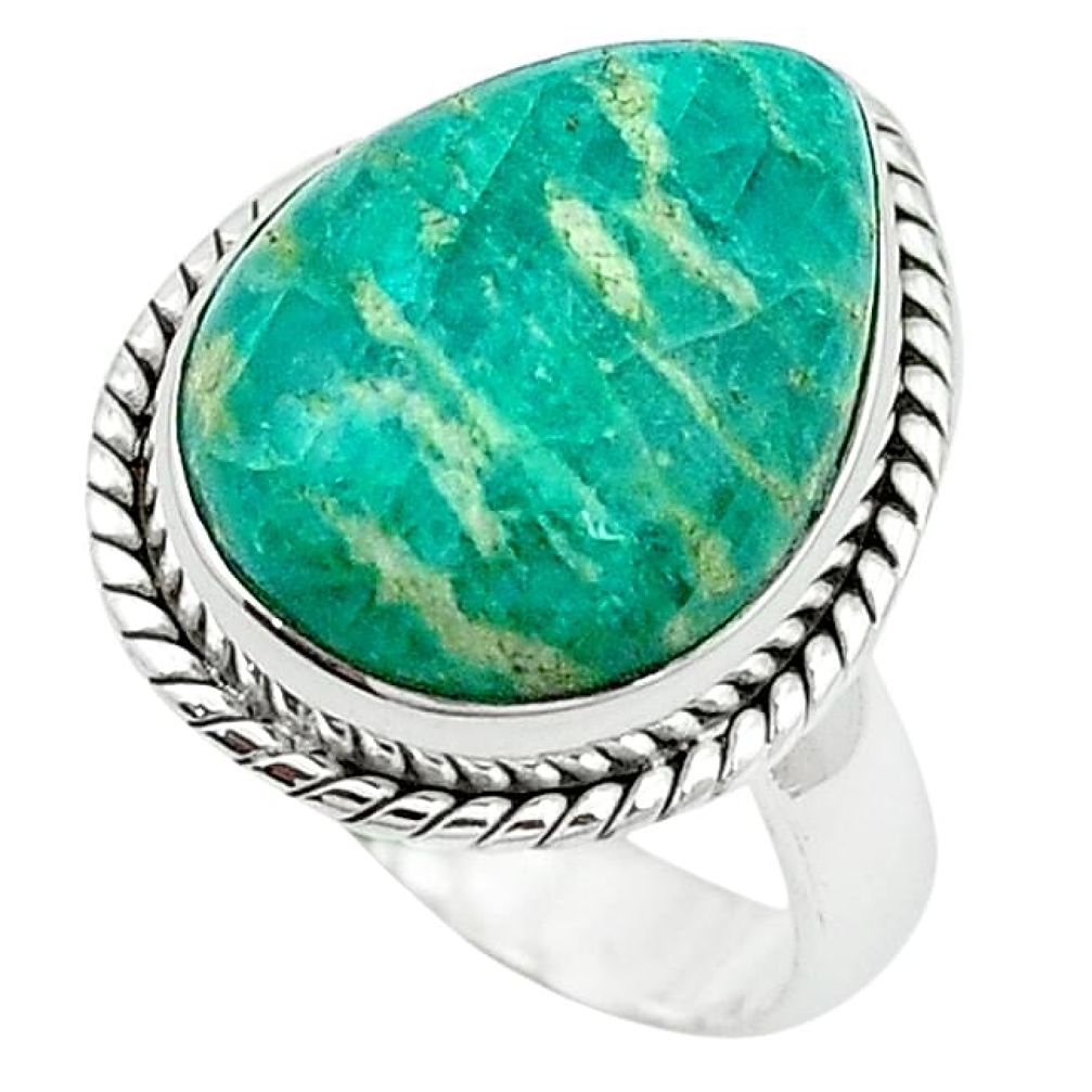 Natural green aventurine (brazil) 925 sterling silver ring size 6 k67207